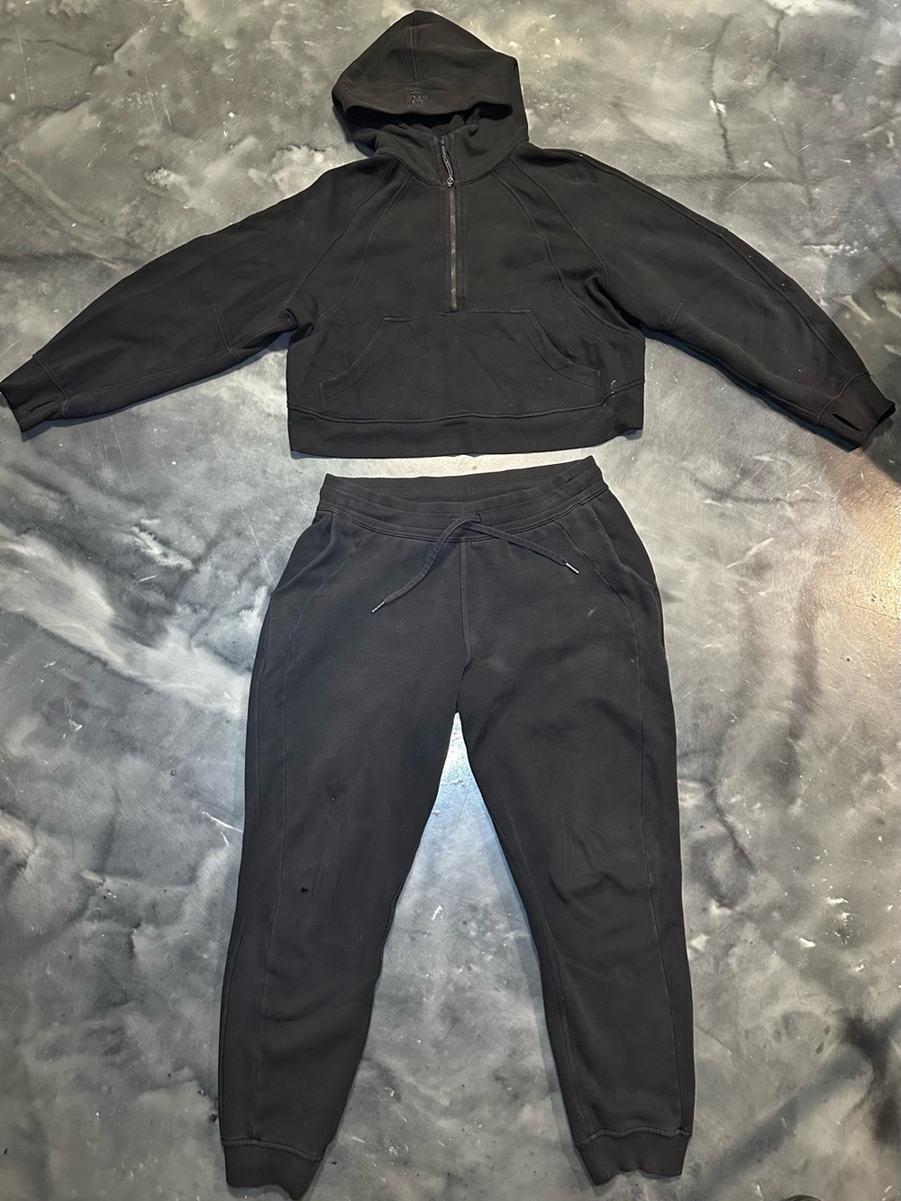 Lululemon Scuba Black Half Zip Hoodie M/L & Joggers Pants Size 10 Set